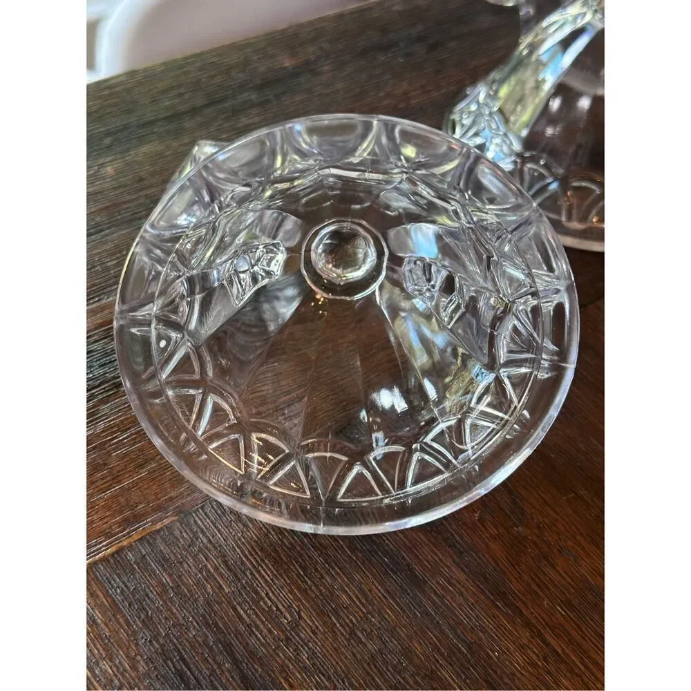 Pair of vintage Imperial Glass double candlestick holders